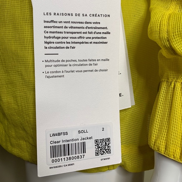 NWT Lululemon Clear Intention Jacket Soleil Yellow - Picture 12 of 16